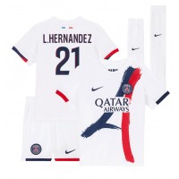 Paris Saint-Germain Lucas Hernandez #21 Replika babykläder Bortaställ Barn 2024-25 Kortärmad (+ korta byxor)